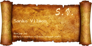 Sanko Vilmos névjegykártya
